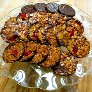 bennisons-bakery-christmas-florentines Picture of florentines covered in chocolate