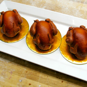 bennisons-bakery-thanksgiving-mini-turkey-cakes Picture of turkey shaped mini cakes